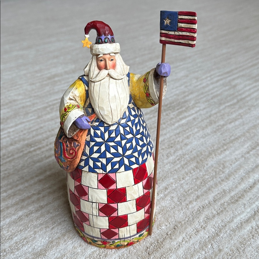 Jim Shore United We Stand Patriotic Santa Jim Shore Figure Limited July 4th 2006